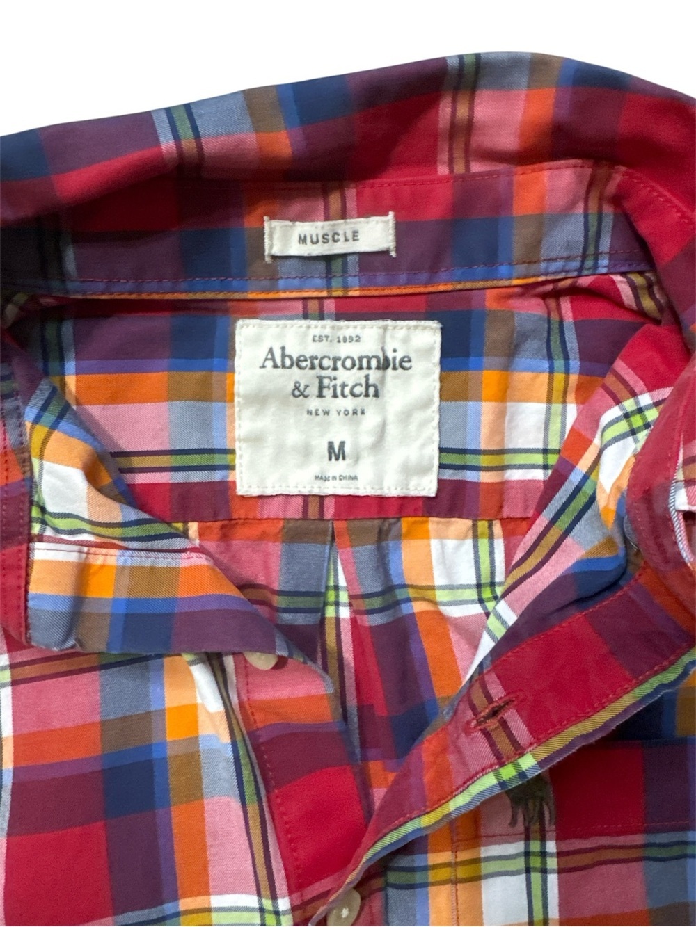 Y2K Abercrombie & Fitch Men's Plaid Button-Down Shirt - Picture 5 of 5